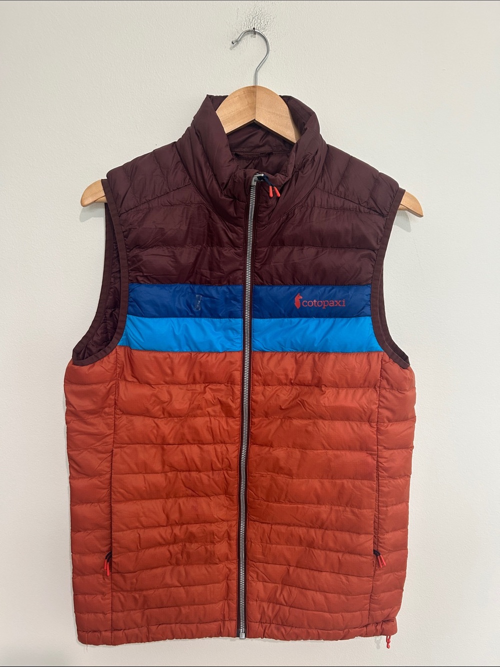 Cotipaxi Fuego Down Puffy Vest in Chestnut and Spice Men’s Small